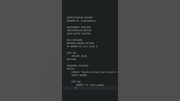 Sistema simples em Cobol para inserir um número no banco de dados. #cobol #programming #developer