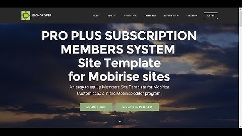 Preview of PRO PLUS SUBSCRIPTION SYSTEM TEMPLATE for Mobirise Sites