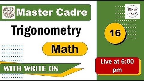Math Master Cadre | Trigonometry |Ch - 02|New Classes | Deeply Explained |Full Course| Full Syllabus