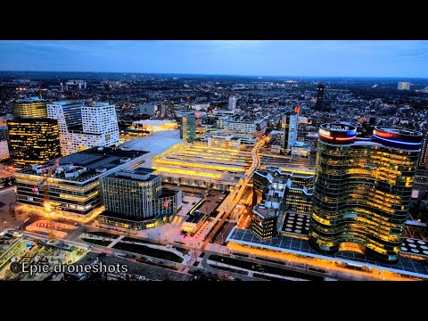 Utrecht @ night stunning drone video DJI mini 2| The Netherlands | Rabobank tower #dji #djimini2