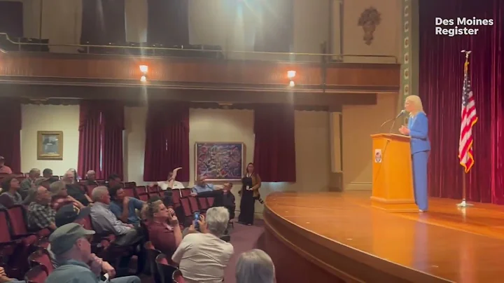 At Ashley Hinson town hall, crowd boos as Republican highlights Donald Trump policies