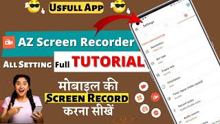 AZ Screen Recorder Full Tutorial In Hindi | AZ Screen Recorder Kaise Use Kare | Mobile Screen Record screenshot 3