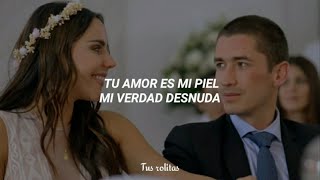 Video thumbnail of "Tu amor es mi piel (Letra) Sin senos si hay paraiso"