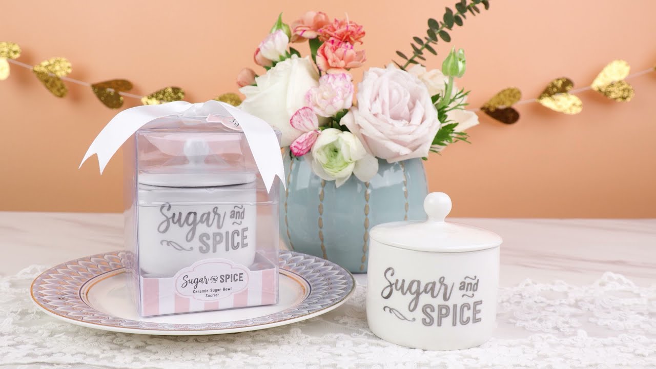 23264WT Sugar, Spice and Everything Nice Ceramic Sugar Bowl | Kate Aspen
