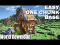 ONE CHUNK BASE in MINECRAFT | How to make a Base in Minecraft Survival WORLD DOWNLOAD Bedrock & Java