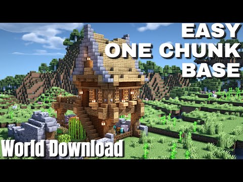 One Chunk Base In Minecraft How To Make A Base In Minecraft Survival World Download Bedrock Java Youtube