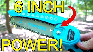 Portable Powerhouse for Your DIY Projects with the Best Cordless 6-Inch Mini Chainsaw by Tomy Vic