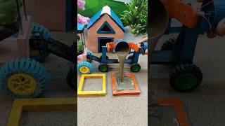 😱 Real Working Mini Tractor Making Cement Pillar | Amazing DIY Construction Machine 🚜 #shorts