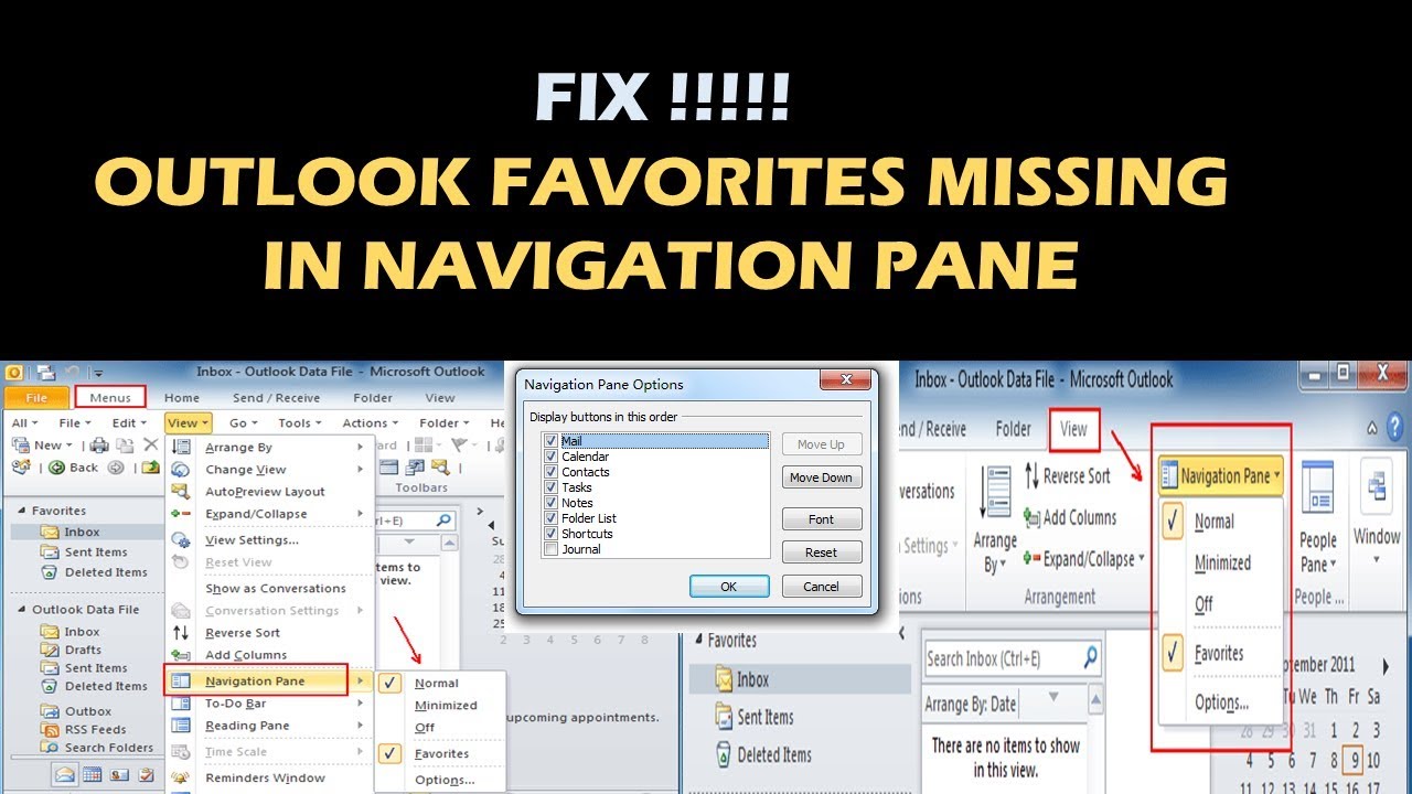 Favorites Folder Missing In Outlook 2016 Lasopaprod 