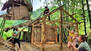 60 days looking back at the bamboo house destroyed by the storm and the new wooden house built