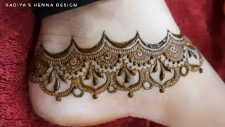 Very easy anklet mehndi designs for legs | beautiful feet mehndi designs | simple mehndi designs