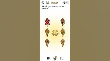 Brain Out game level no 11 puzzle which one is not real ice cream walkthrough solutions
