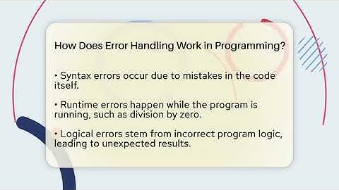 How Does Error Handling Work in Programming? | Learn To Troubleshoot News