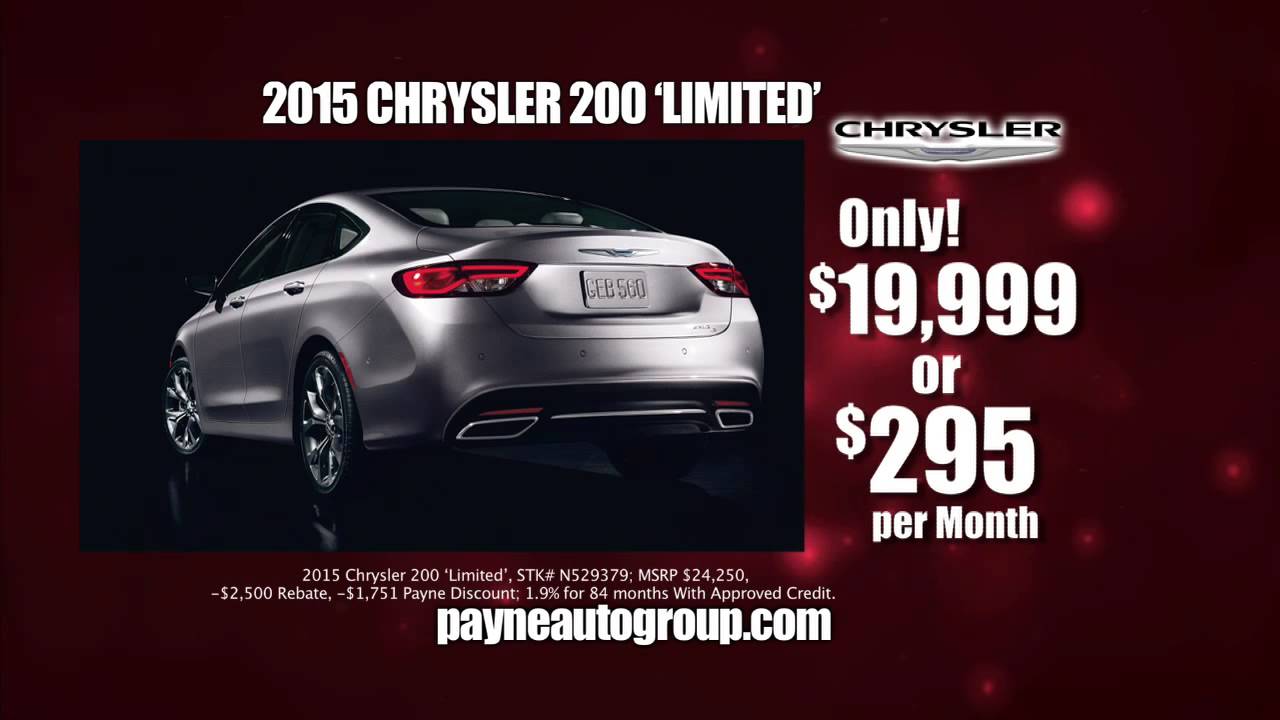 2015 Chrysler 200 Limited $295/mo | Payne Rio Grande City Chrysler