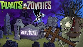 Plants Vs Zombies Ps3 All Survival Mode Walkthrough Gameplay