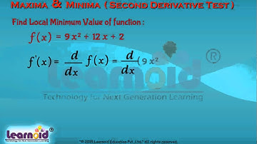 Class 12: Maxima and Minima Second Derivative Test