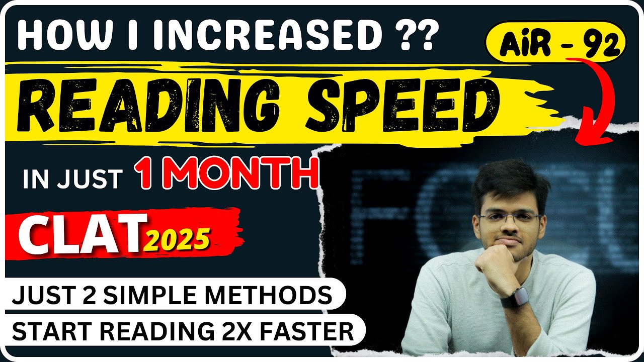 How to Increase Reading Speed for CLAT Exam | Reading comprehension for ...