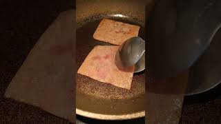 Fried Ham For Breakfast cooking cooking breakfast short shorts short shorts