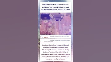 BIKIN NETIZEN HEBOH!!! SESERAHAN AL GHAZALI UNTUK ALYSSA BERUPA BARANG BRANDED