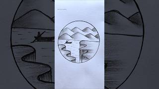 Easy “LANDSCAPE”  Drawing Technique🫀#shorts #art #drawing #craft #crafts #satisfying #painting