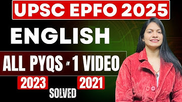 UPSC EPFO All PYQS in One Session   English | #UPSC EPFO2025  PYQ EO AO Solved Question Paper| Soln.