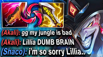 I Made this Lillia go 0/12 with my Crit Shaco Jungle... (SHE GOT ABUSED)