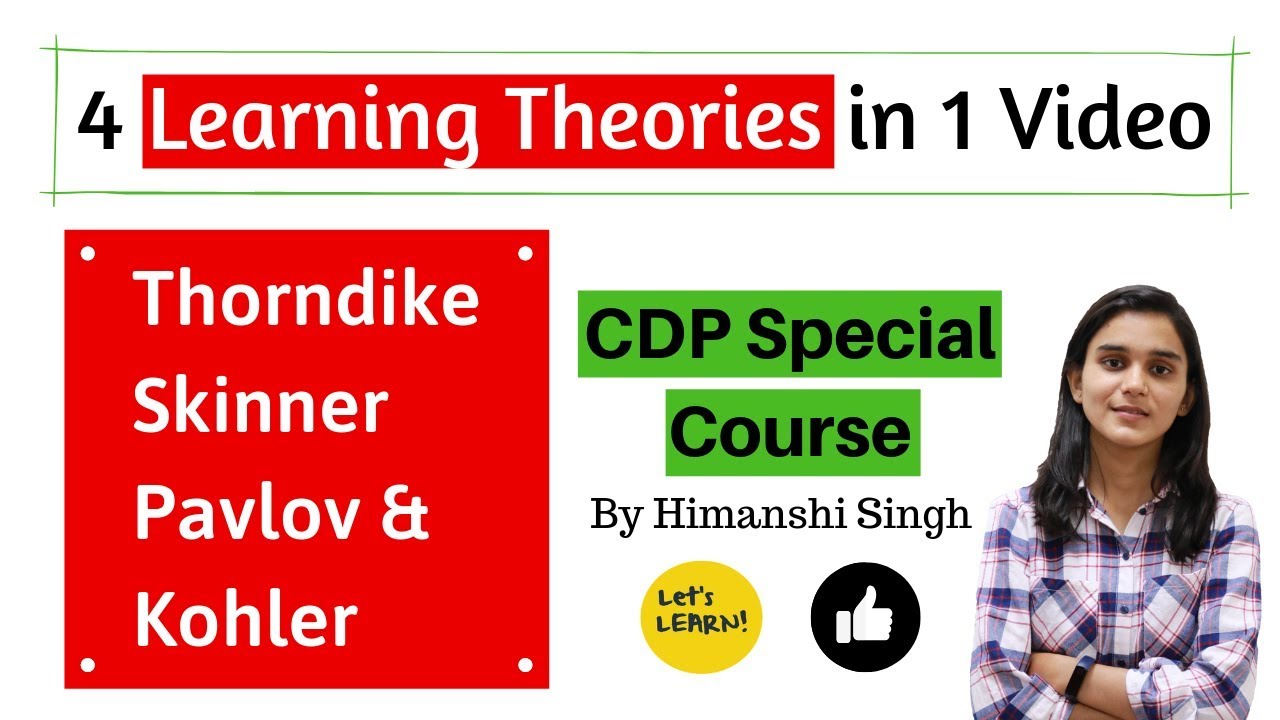 Learning Theories - Thorndike, Pavlov, Skinner, Kohler for CTET-2019 | Paper 01 & 02