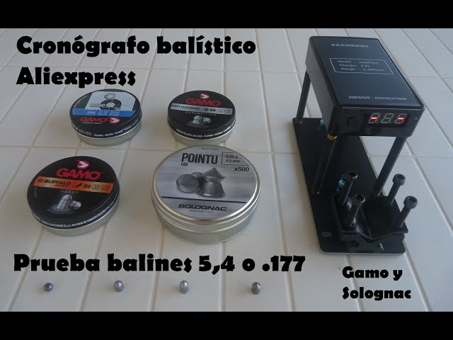 Cronógrafo balístico Aliexpress prueba balienes 4,5 .177 Gamo y