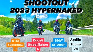 Hyper Naked Shootout | Ducati Streetfighter S vs BMW M1000R vs Aprilia Tuono V4 vs KTM Superduke R