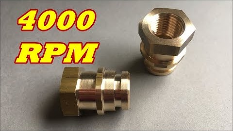 Brass part, turn and profile at 4000 rpm on small cnc lathe. Then tap 1/4NPT in another lathe cnc