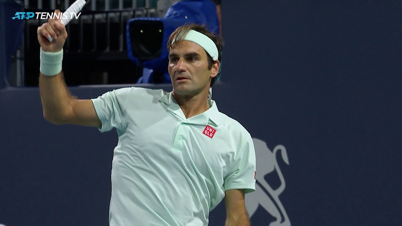 Amazing Roger Federer shots in win over Anderson Miami Open 2019
