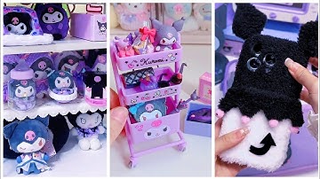 Kuromi haul 💜Stationery desk Makeover & Sanrio Crafts Unboxing     #cindyasmr