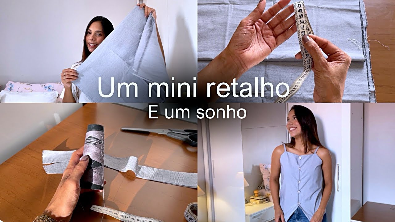 Blusa de alças com botões, tecido estruturado,  seco e erro na modelagem 