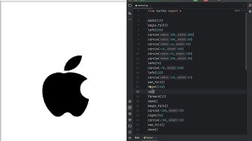 Create the Iconic Apple Logo using Python Turtle Graphics | ASMR | No Talking