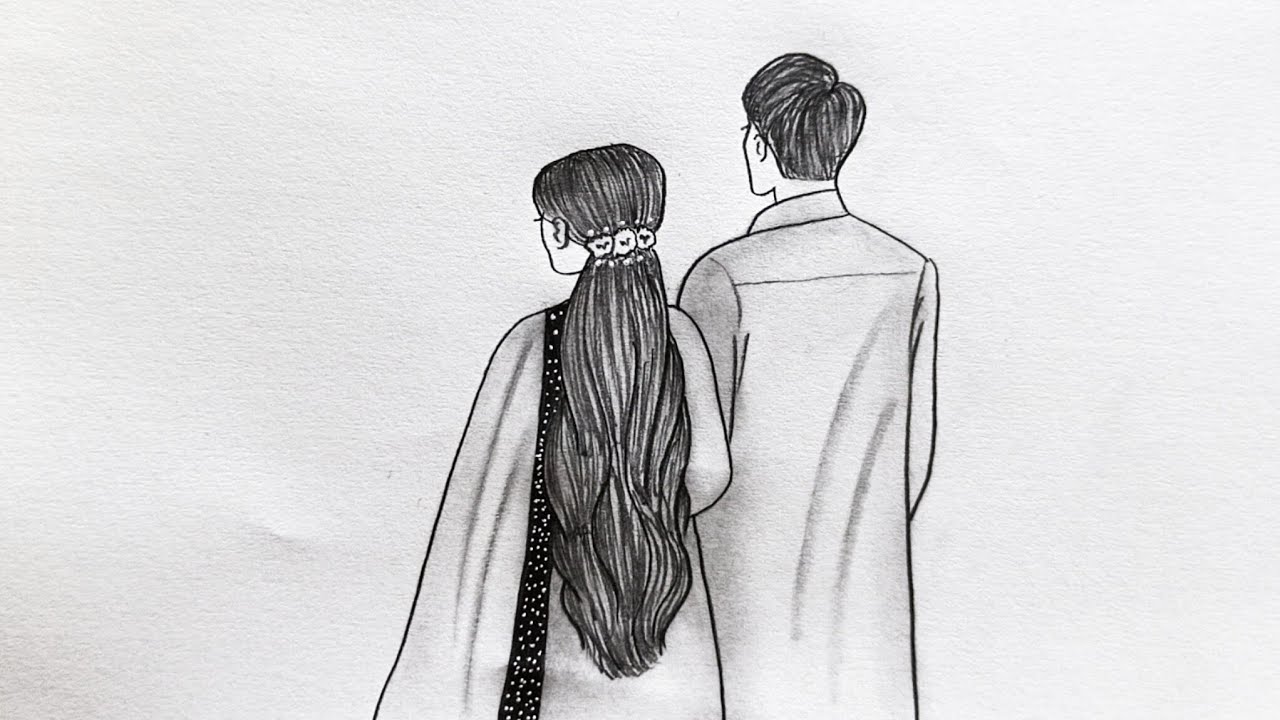 How to draw a cute couple -Pencil sketch for beginner || Couple drawing ...