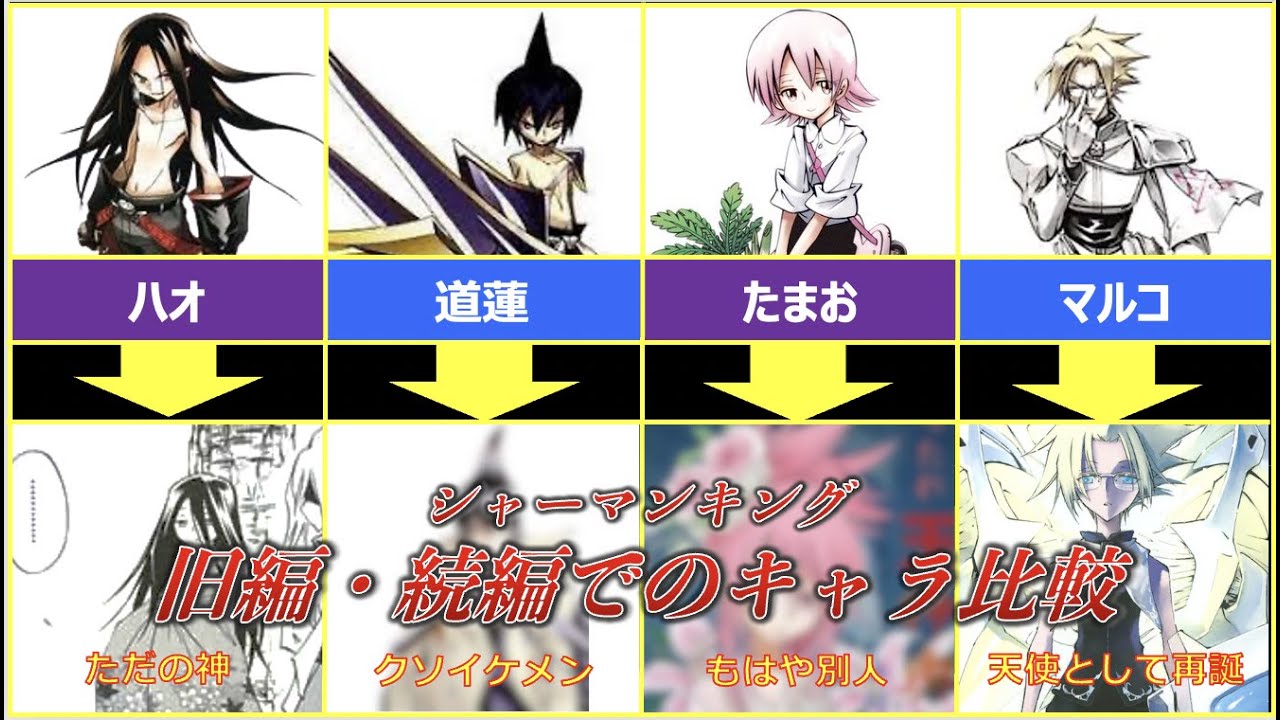 シャーマンキング 旧編 続編でのキャラ比較 Youtube