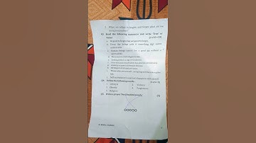 ICSE class 9 previous year question paper of Moral science