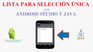 📱 Crear una Lista para selección única con ANDROID STUDIO Y JAVA 📝