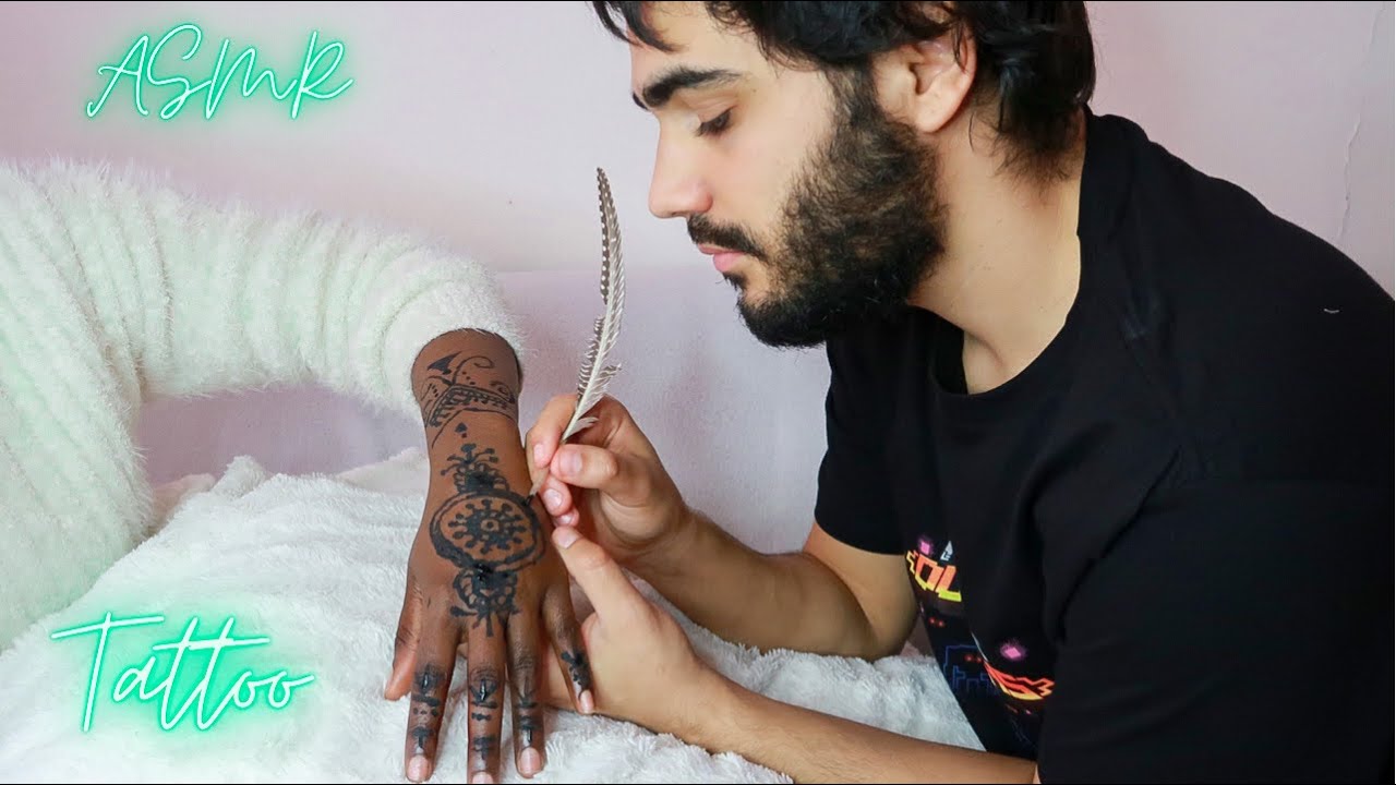 [ASMR] Visual Triggers for Sleep 😴 ~ Hand Tattoo.