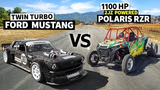 World's Fastest 1100hp 2JZ Polaris RZR vs Lia Block's AWD 1400hp Mustang // Hoonicorn vs The World 2