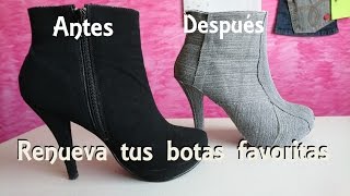 Forra tus botas viejas con mezclilla y renuévalas DIY