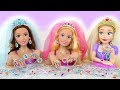 Giant Rapunzel Barbie Styling Head doll Wedding Makeover Earring Kepala boneka Barbie boneca Cabeça