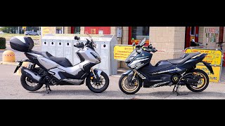 T MAX 560 TECH MAX NO STOCK Vs HONDA ADV 350 FULL STOCK EXHAUST SOUND SC PROJECT