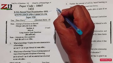 b.Ed 2nd year | Knowledge and Curriculum | Paper 8th | Last Year Paper |