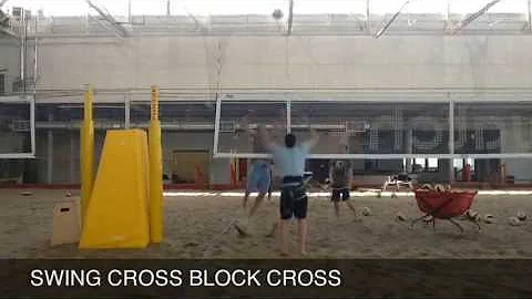 Olympic Beach Vball Athlete Josh Binstock, Blocking/Attacki...