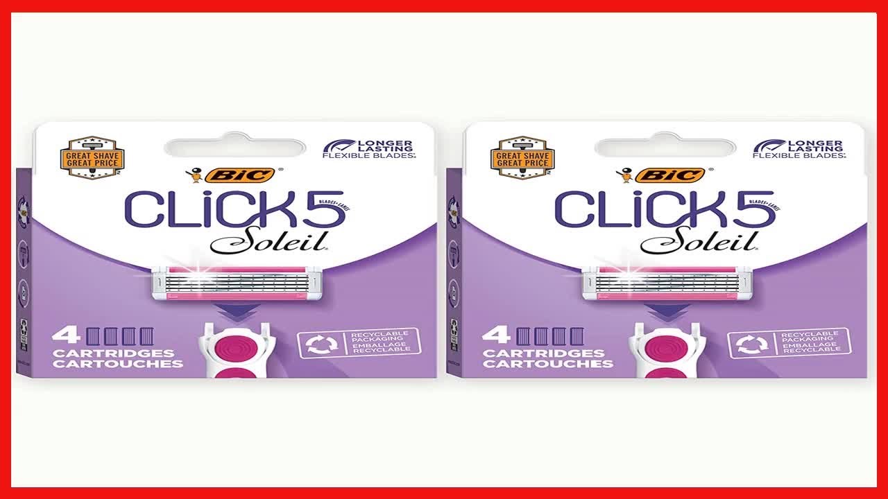BIC Click 5 Soleil Women's Razor Refills with 5 Flexible Blades and