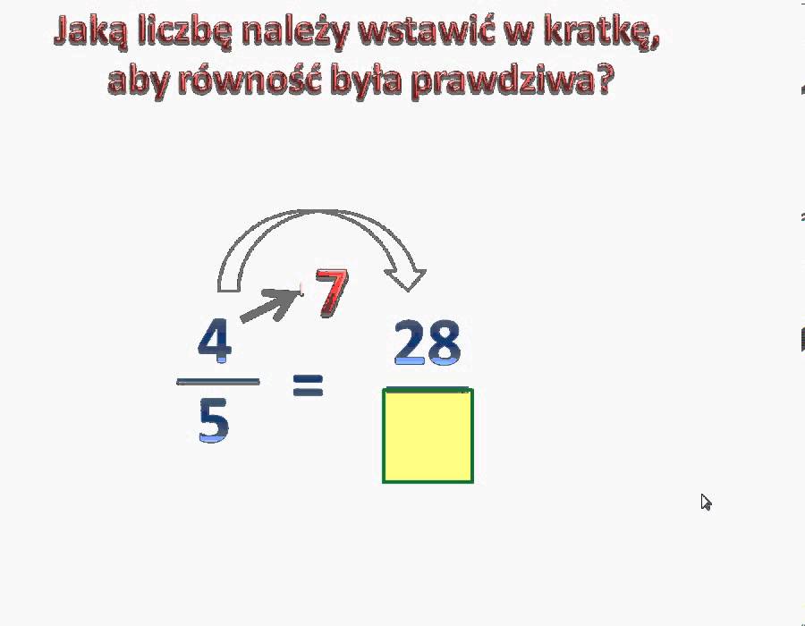Jaką liczbę należy wstawić, aby ułamki były równe - przykład II - YouTube