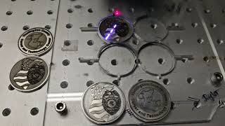 Fiber Laser Engraving 40mm Zinc Coin