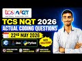 TCS NQT 2026 Actual Coding Questions | 22 May 2026 | C++ Java Python Solutions