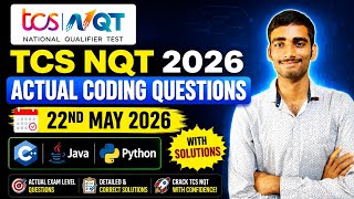 TCS NQT 2026 Actual Coding Questions | 22 May 2026 | C++ Java Python Solutions